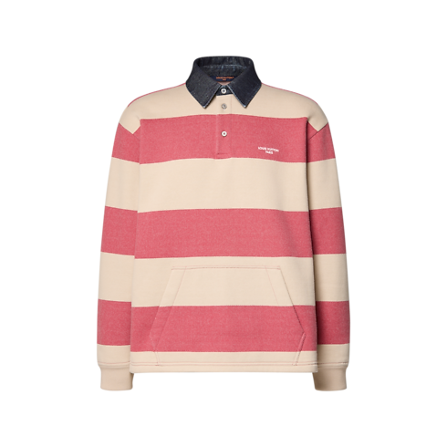 Men - Striped Long-Sleeved Polo Shirt Men Ready-to-Wear All Ready-to-Wear | LOUIS VUITTON (Product zoom)