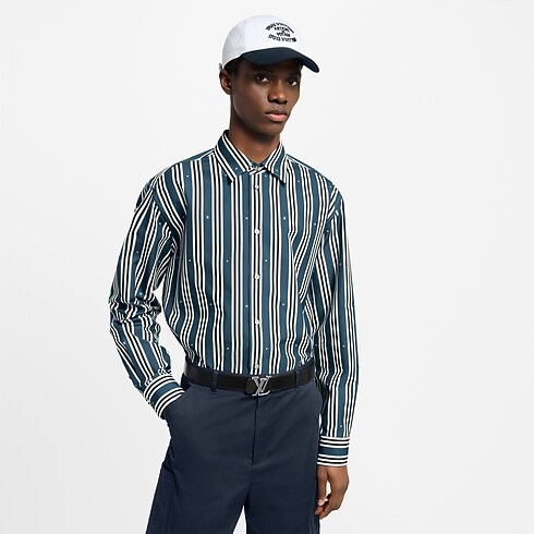 Men - Striped Oversized Shirt Men Ready-to-Wear Shirts | LOUIS VUITTON (Product zoom)