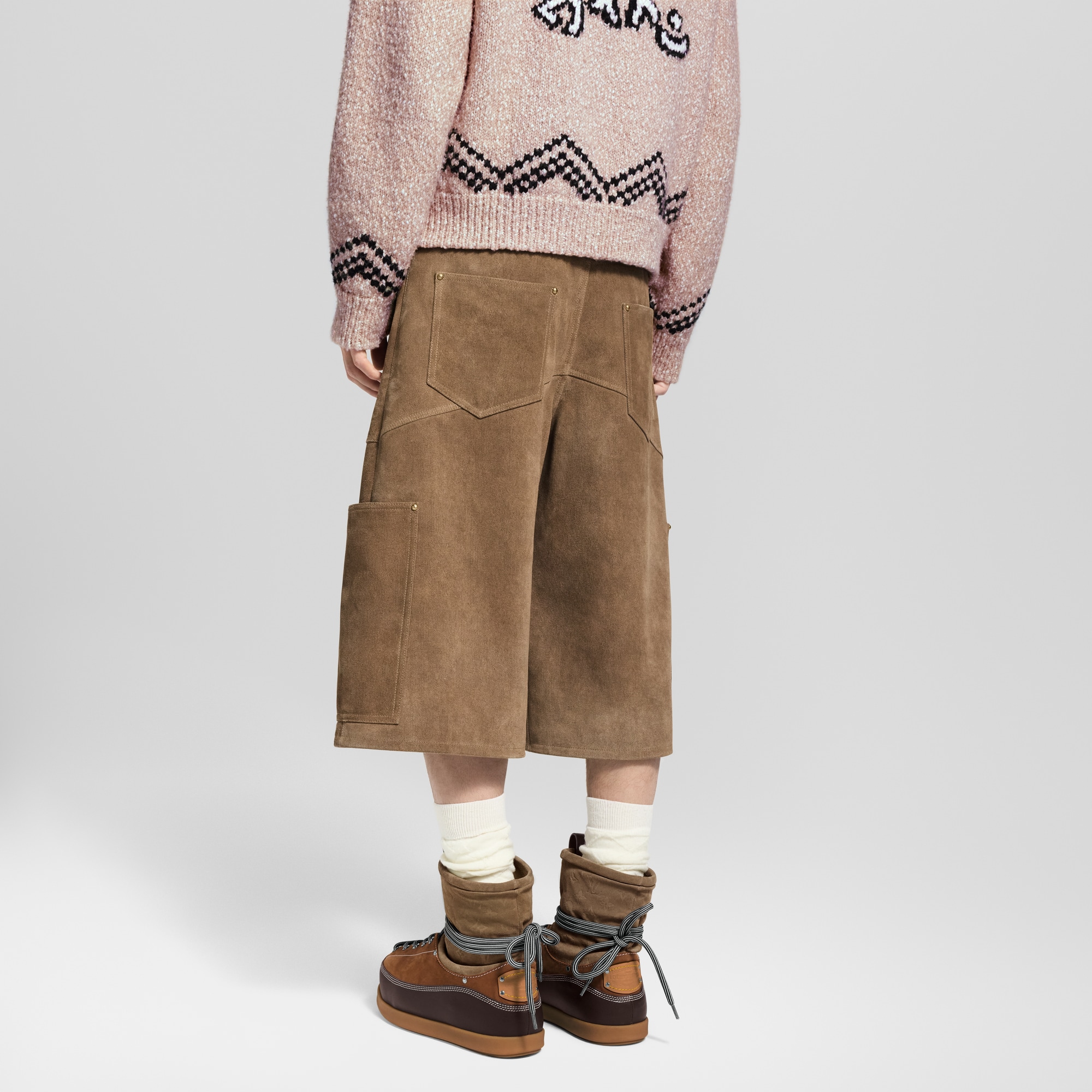 Men - Suede Leather Workwear Shorts  Men Ready-to-Wear Trousers | LOUIS VUITTON (Product zoom)