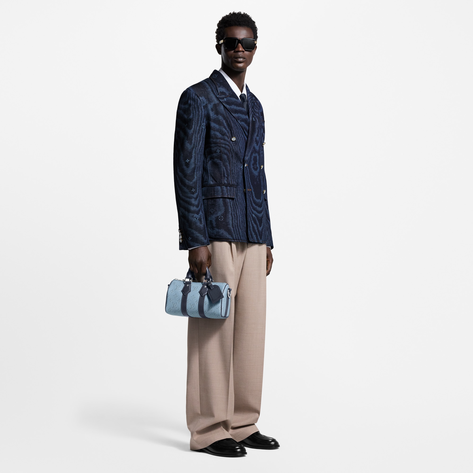 Men - Tailored Double-Breasted Denim Jacket  Men Ready-to-Wear All Ready-to-Wear | LOUIS VUITTON (Product zoom)