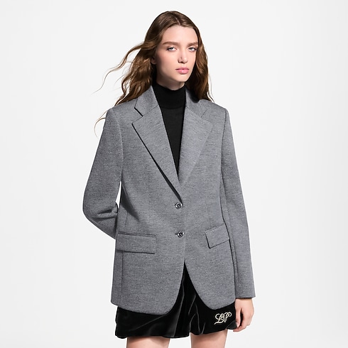 Women - Tailored Flannel Jacket Women Ready-to-Wear Coats and Jackets | LOUIS VUITTON (Product zoom)