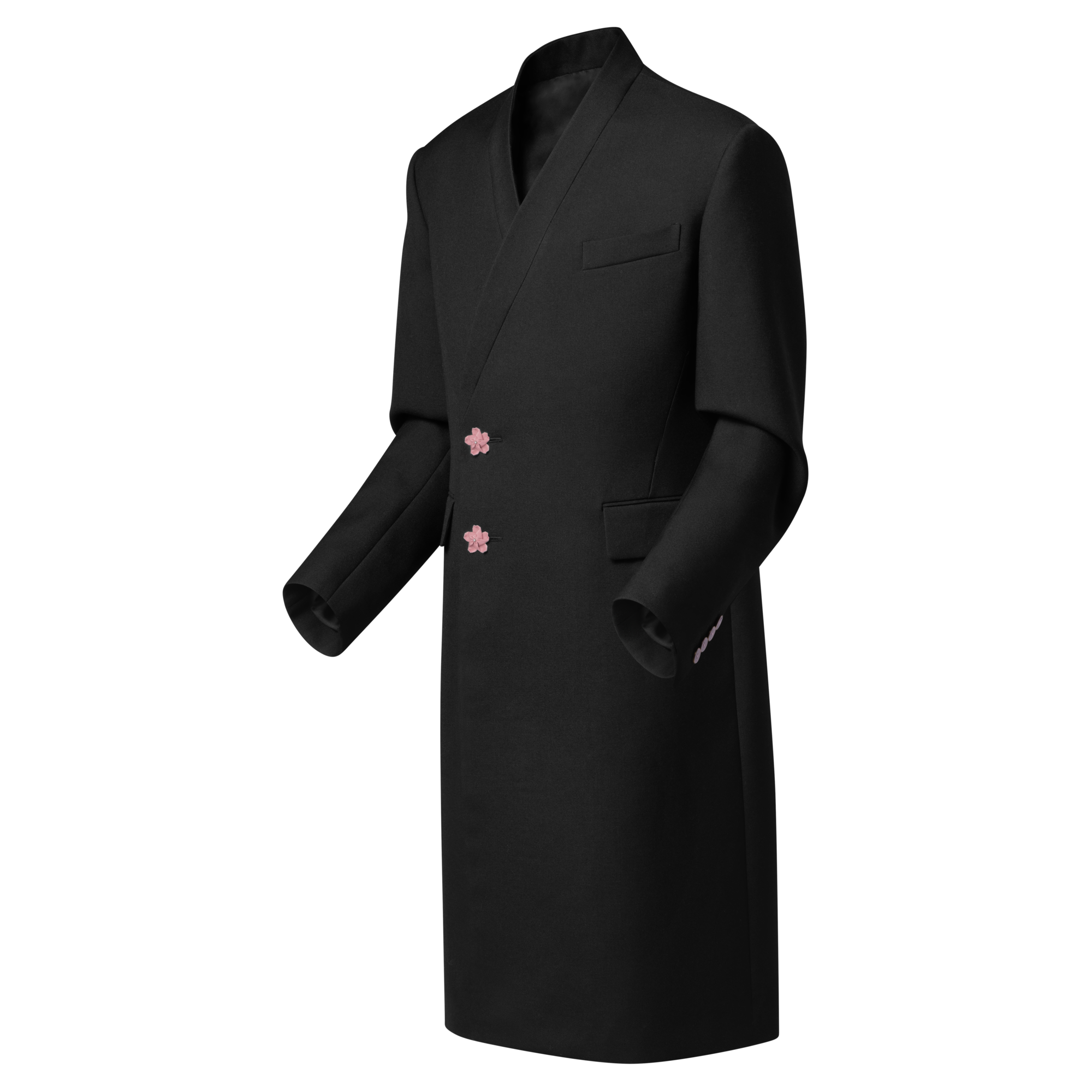 Men - Tailored Kimono Single-Breasted Overcoat  Men Ready-to-Wear Outerwear and Coats | LOUIS VUITTON (Product zoom)