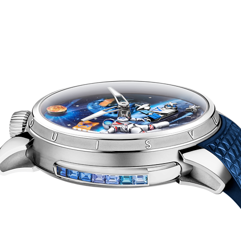 Watches - Tambour Galactique, Manual, 46.7 MM, Titanium and White Gold Watches Watches } | LOUIS VUITTON (Product zoom)