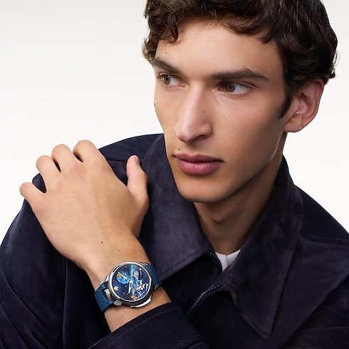 Watches - Tambour Galactique, Manual, 46.7 MM, Titanium and White Gold Watches Watches } | LOUIS VUITTON (Product zoom)