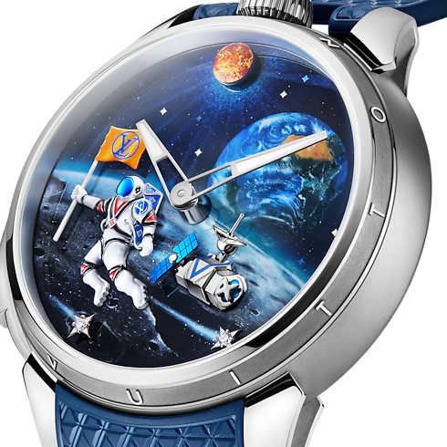 Watches - Tambour Galactique, Manual, 46.7 MM, Titanium and White Gold Watches Watches } | LOUIS VUITTON (Product zoom)