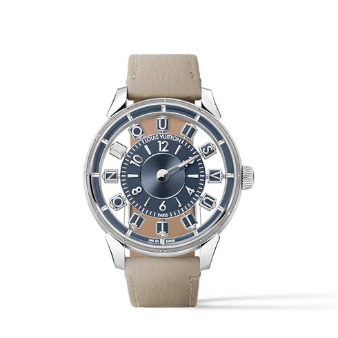 Tambour Spin Time Air, Automatic, 42.5 MM, White Gold front view