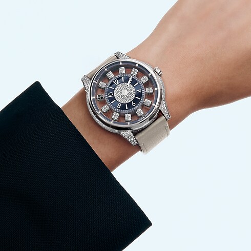 Tambour Spin Time Air, Automatic, 42.5 MM, White Gold, Hawk's Eye and Diamonds other view