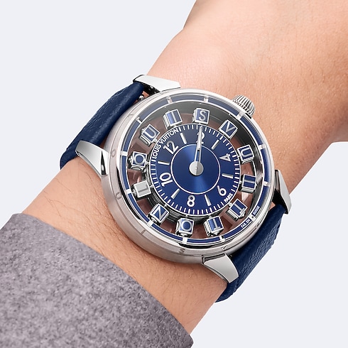 Watches - Tambour Spin Time Air, Automatic, 42.5MM, White Gold Watches Watches } | LOUIS VUITTON (Product zoom)
