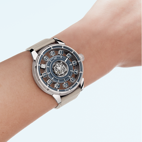 Watches - Tambour Spin Time Air Flying Tourbillon, Automatic, 42.5 MM, White Gold Watches Watches } | LOUIS VUITTON (Product zoom)