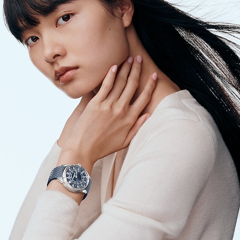 Watches - Tambour Spin Time, Automatic, 39.5 MM, White Gold Watches Watches } | LOUIS VUITTON (Product zoom)