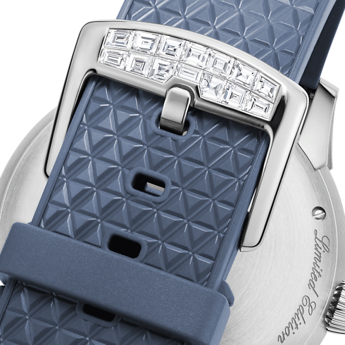 Watches - Tambour Spin Time, Automatic, 39.5MM, White Gold, Hawk's Eye and Diamonds Watches Watches } | LOUIS VUITTON (Product zoom)
