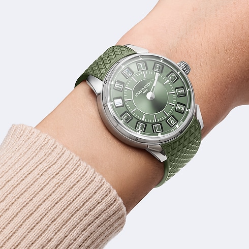 Watches - Tambour Spin Time, Automatic, 39.5MM, White Gold Watches Watches } | LOUIS VUITTON (Product zoom)