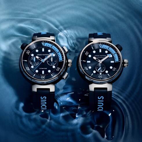Watches - Tambour Street Diver, Quartz, 39.5 MM, Steel and Rose Gold Watches Watches } | LOUIS VUITTON