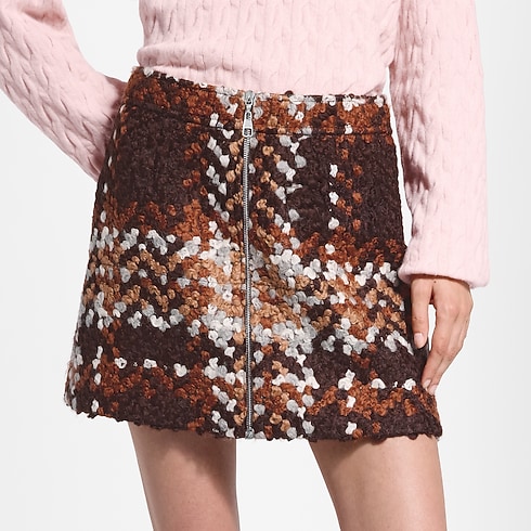 Women - Tartan Tweed Mini Skirt Women Ready-to-Wear New In Ready-to-wear | LOUIS VUITTON (Product zoom)