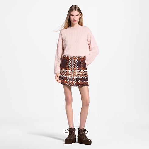 Women - Tartan Tweed Mini Skirt Women Ready-to-Wear New In Ready-to-wear | LOUIS VUITTON (Product zoom)