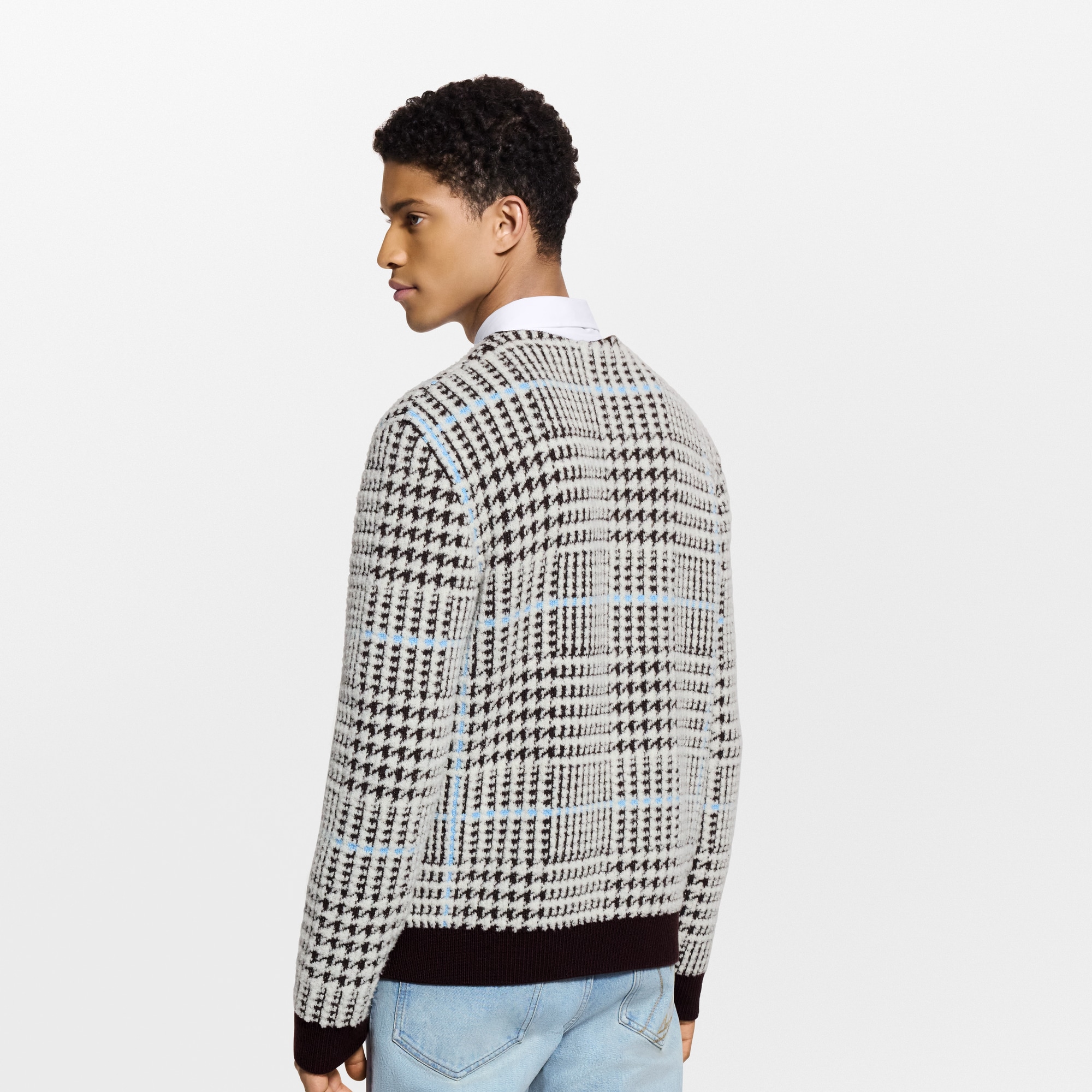 Men - Textured Plaid Cardigan  Men Ready-to-Wear All Ready-to-Wear | LOUIS VUITTON (Product zoom)
