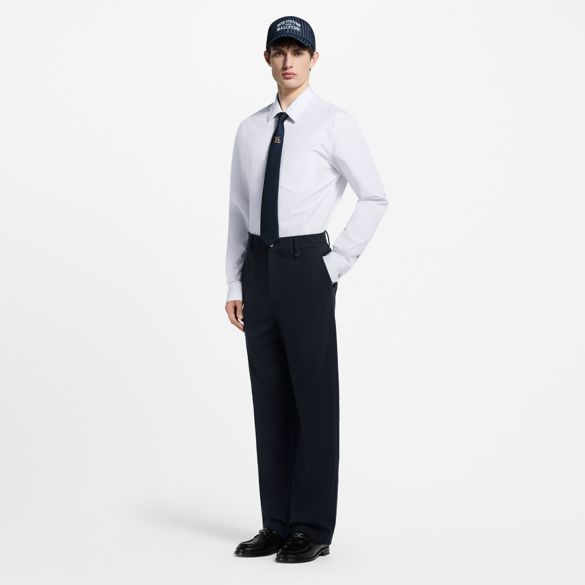 Men - Textured Tailored Trousers  Men Ready-to-Wear Trousers | LOUIS VUITTON (Product zoom)