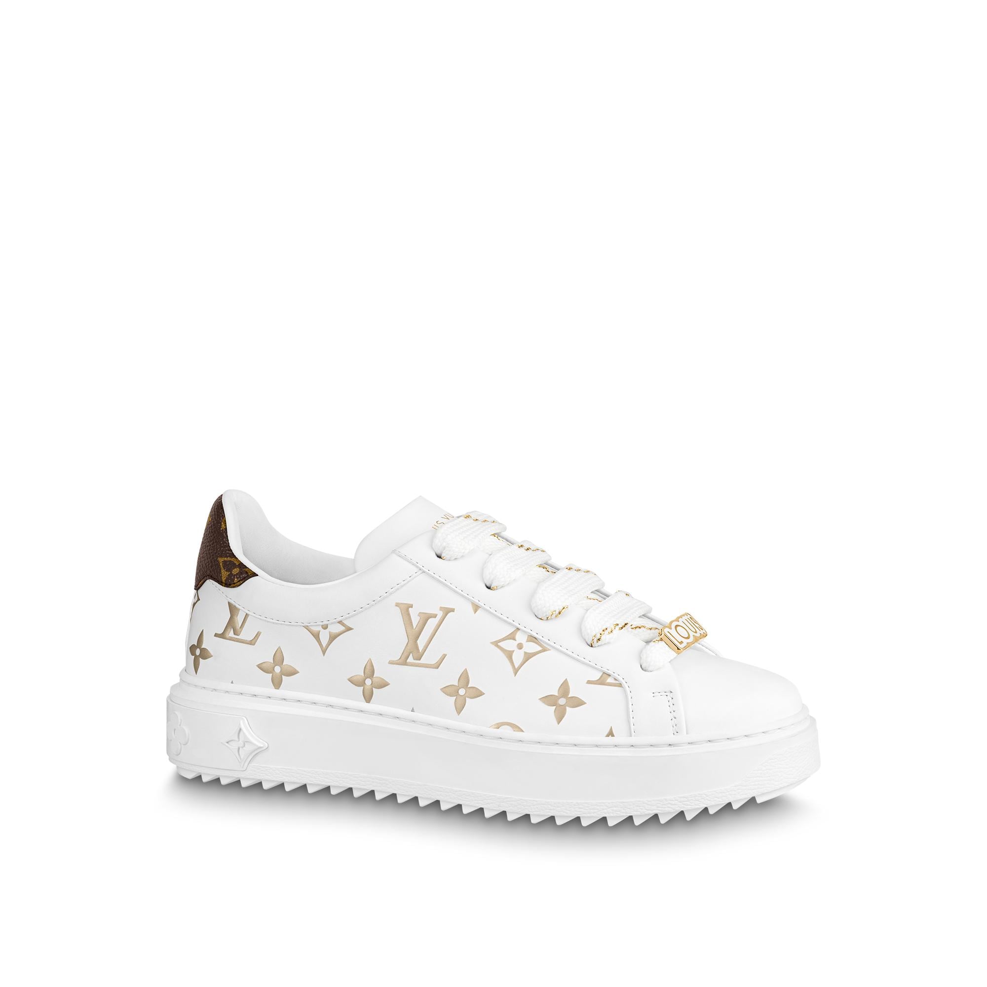 louis vuitton trainers white and gold