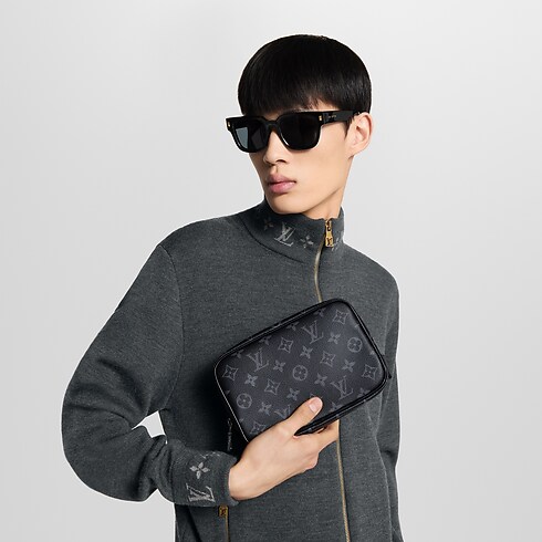 Men - Toiletry Pouch PM Monogram Eclipse Canvas Men Travel Travel Accessories and Organisers | LOUIS VUITTON (Product zoom)