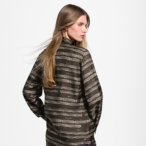 Women - Train Print Silk Shirt Women Ready-to-Wear Tops and Shirts | LOUIS VUITTON (Product zoom)