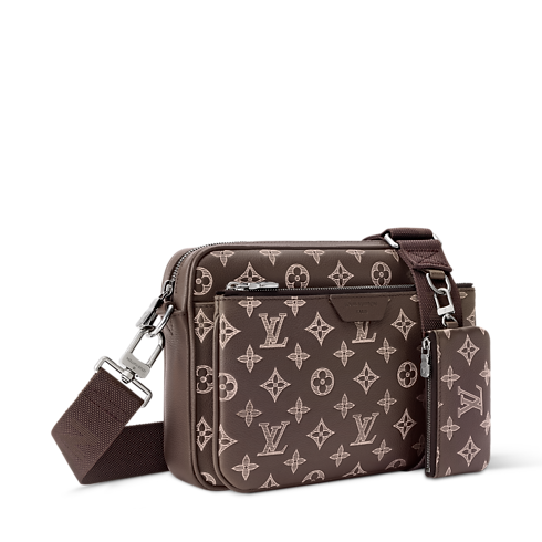 Men - Trio Messenger Bag Monogram Shadow Men Bags All Bags | LOUIS VUITTON (Product zoom)