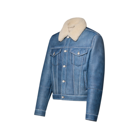 Men - Trompe L’Oeil Denim Shearling Trucker Men Ready-to-Wear All Ready-to-Wear | LOUIS VUITTON (Product zoom)
