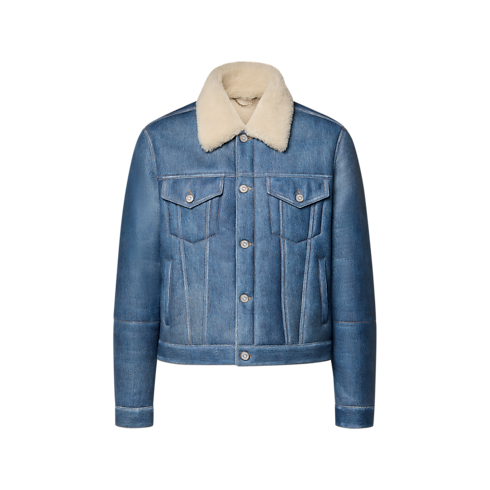 Men - Trompe L’Oeil Denim Shearling Trucker Men Ready-to-Wear All Ready-to-Wear | LOUIS VUITTON (Product zoom)