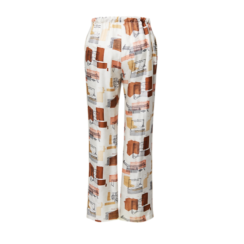 Women - Trunk Print Pyjama Bottoms Women Ready-to-Wear Pants and Shorts | LOUIS VUITTON (Product zoom)