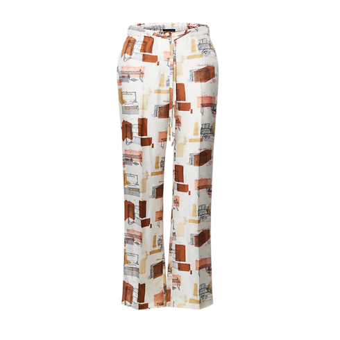 Women - Trunk Print Pyjama Bottoms Women Ready-to-Wear Pants and Shorts | LOUIS VUITTON (Product zoom)