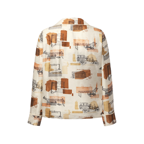 Women - Trunk Print Pyjama Shirt Women Ready-to-Wear Tops and Shirts | LOUIS VUITTON (Product zoom)