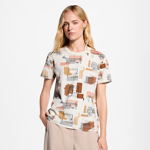 Women - Trunk Print T-Shirt Women Ready-to-Wear T-shirts and Sweatshirts | LOUIS VUITTON (Product zoom)