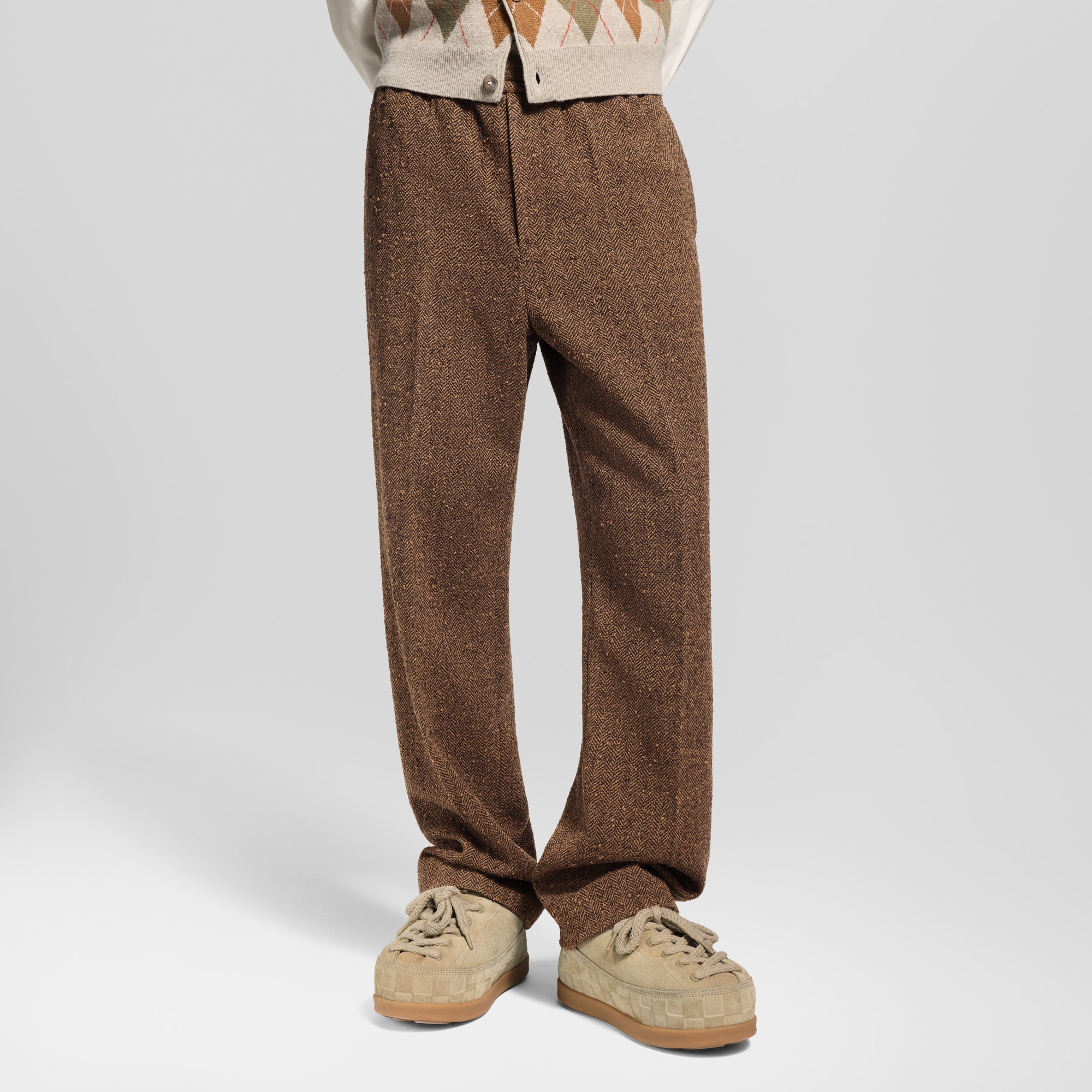 Men - Tweed Drawstring Trousers  Men Ready-to-Wear Trousers | LOUIS VUITTON (Product zoom)