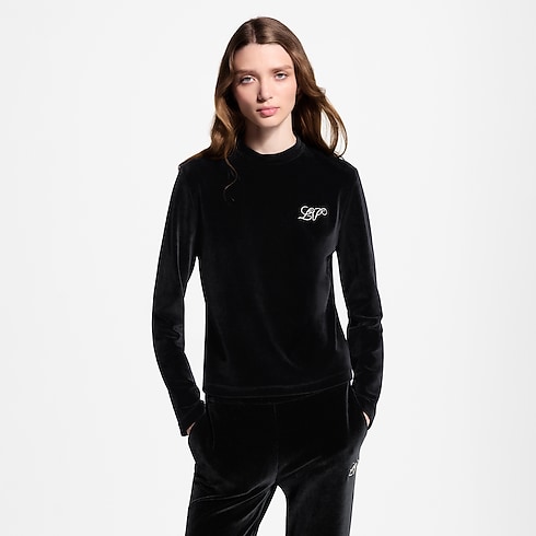 Women - Velvet Long-Sleeved Top Women Ready-to-Wear Tops and Shirts | LOUIS VUITTON (Product zoom)