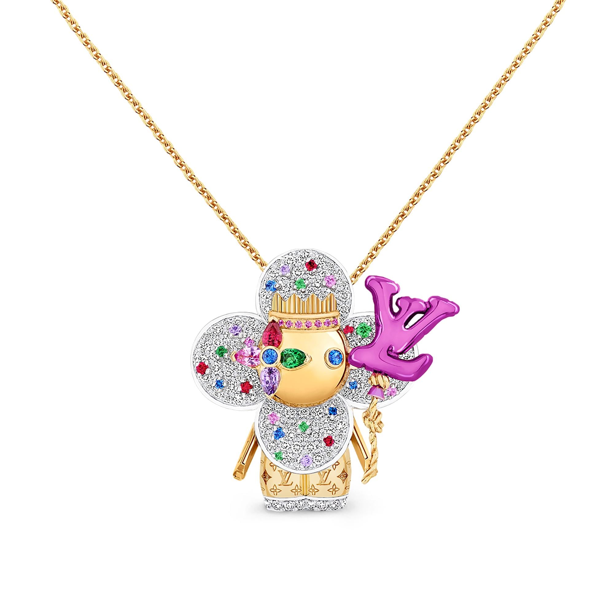 Vivienne Maneki Neko Pendant, 3 Golds, Lacquer & Diamonds - Jewelry -  Categories