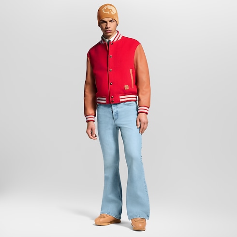 Men - VVN Leather Varsity Jacket Men Ready-to-Wear Outerwear and Coats | LOUIS VUITTON (Product zoom)
