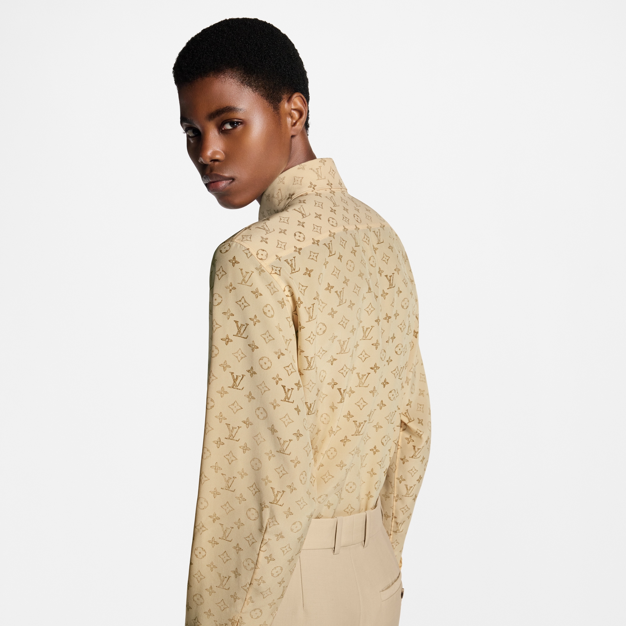 Women - Washed Monogram Silk Shirt  Women Ready-to-Wear Tops | LOUIS VUITTON (Product zoom)