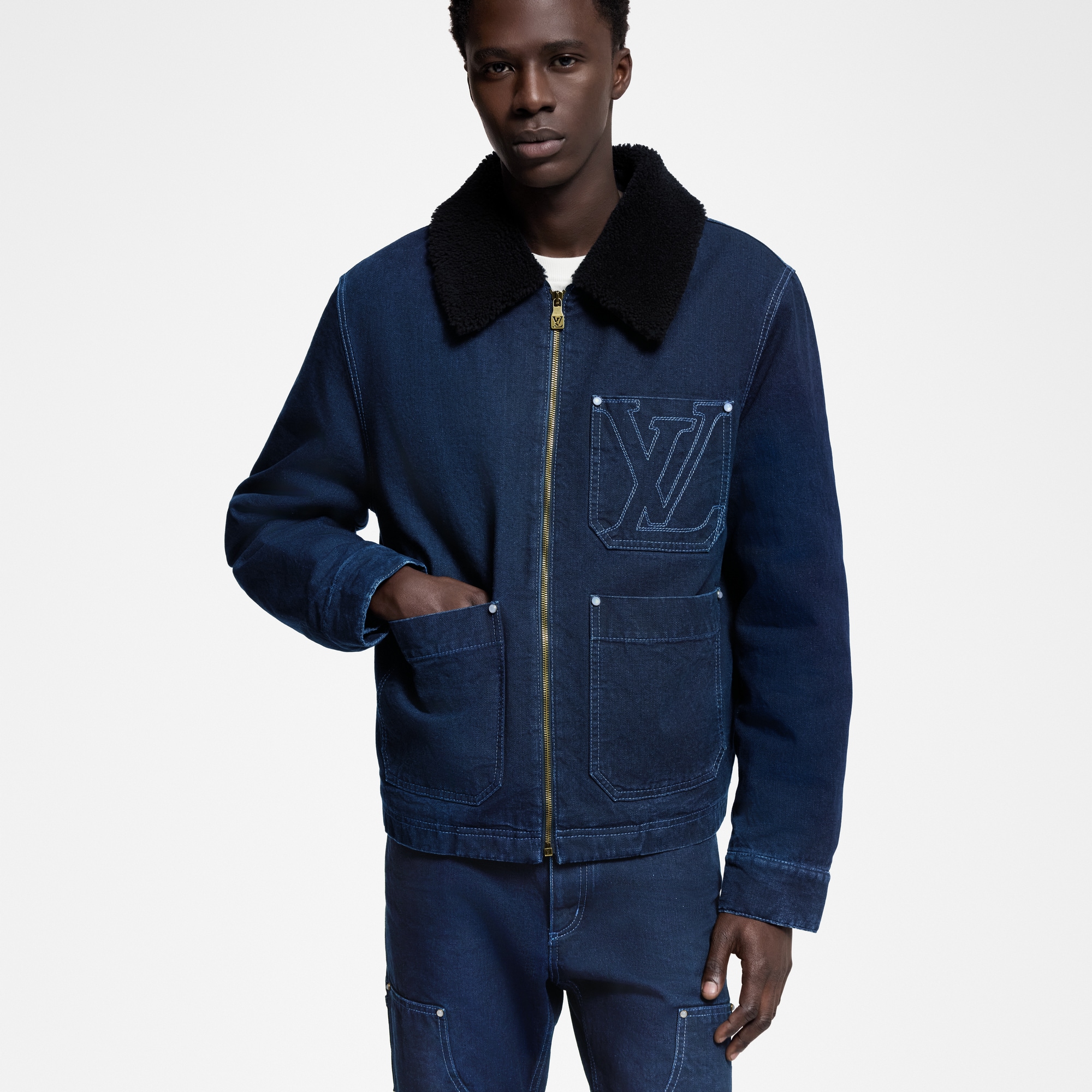 Men - Wintery Workwear Denim Jacket  Men Ready-to-Wear Outerwear and Coats | LOUIS VUITTON (Product zoom)