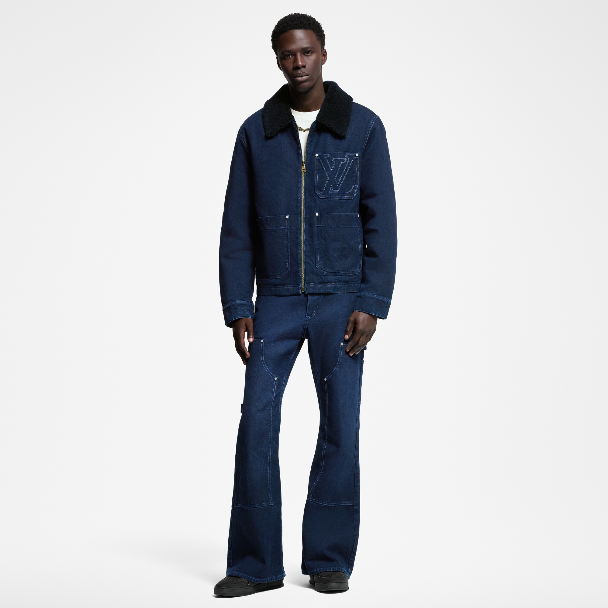 Men - Wintery Workwear Denim Jacket  Men Ready-to-Wear Outerwear and Coats | LOUIS VUITTON (Product zoom)