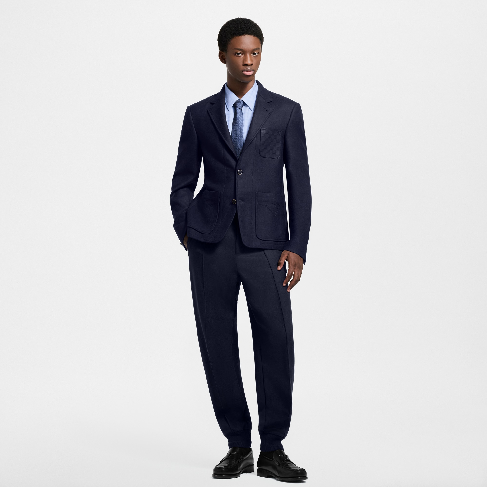Men - Wool-Silk Blend Flannel Blazer  Men Ready-to-Wear Blazers and Jackets | LOUIS VUITTON (Product zoom)