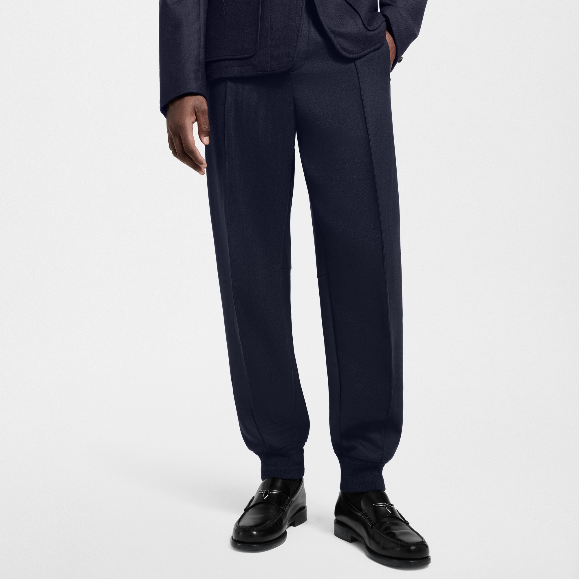 Men - Wool-Silk Blend Jogging Trousers  Men Ready-to-Wear Trousers | LOUIS VUITTON (Product zoom)