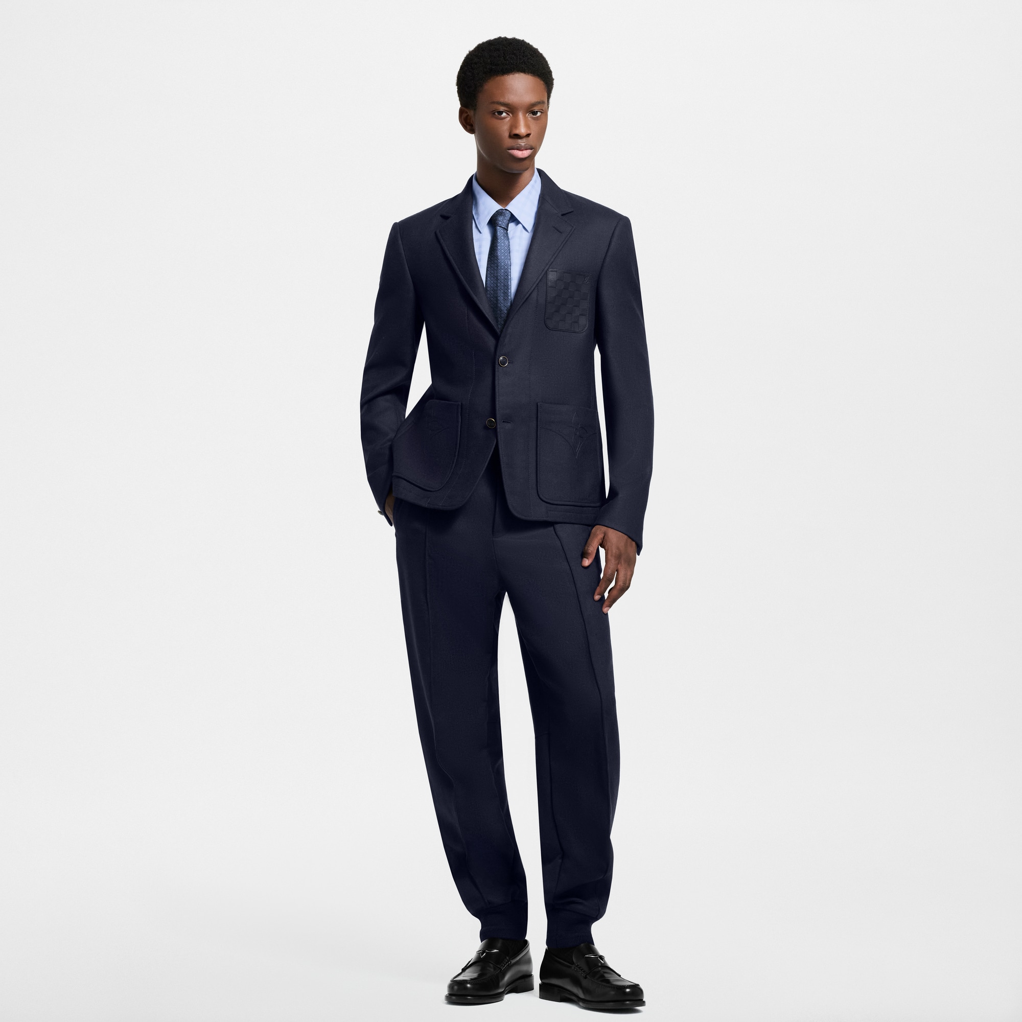 Men - Wool-Silk Blend Jogging Trousers  Men Ready-to-Wear Trousers | LOUIS VUITTON (Product zoom)
