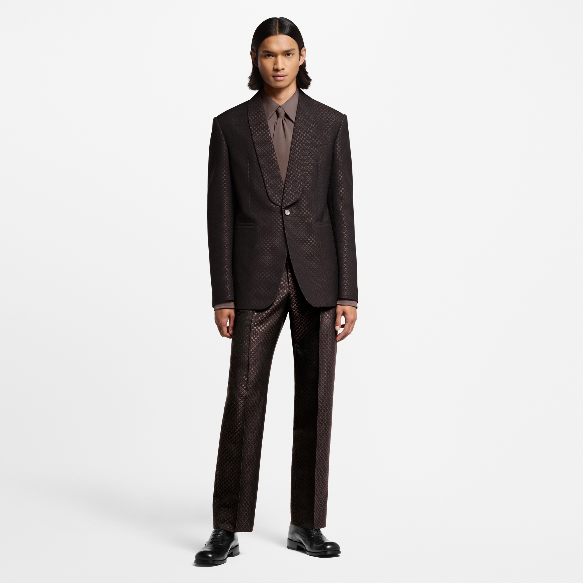 Men - Wool-Silk Blend Monogram Single-Breasted Tuxedo Jacket  Men Ready-to-Wear All Ready-to-Wear | LOUIS VUITTON (Product zoom)