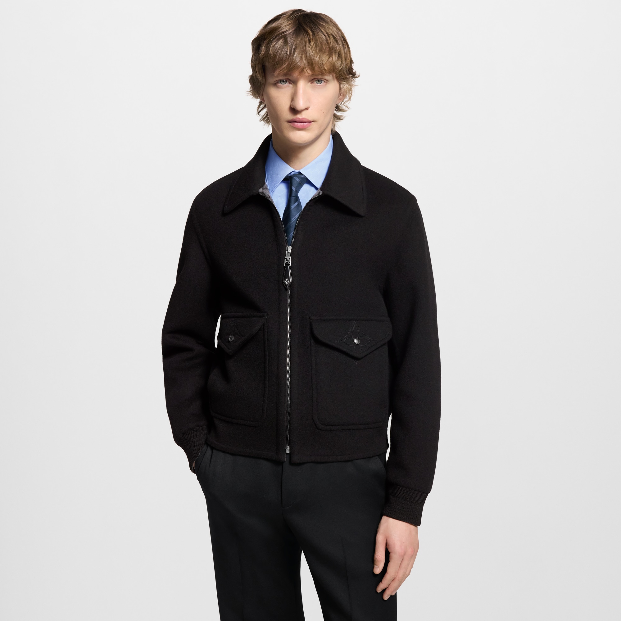 Men - Wool-Silk Double Face Blouson  Men Ready-to-Wear Outerwear and Coats | LOUIS VUITTON (Product zoom)