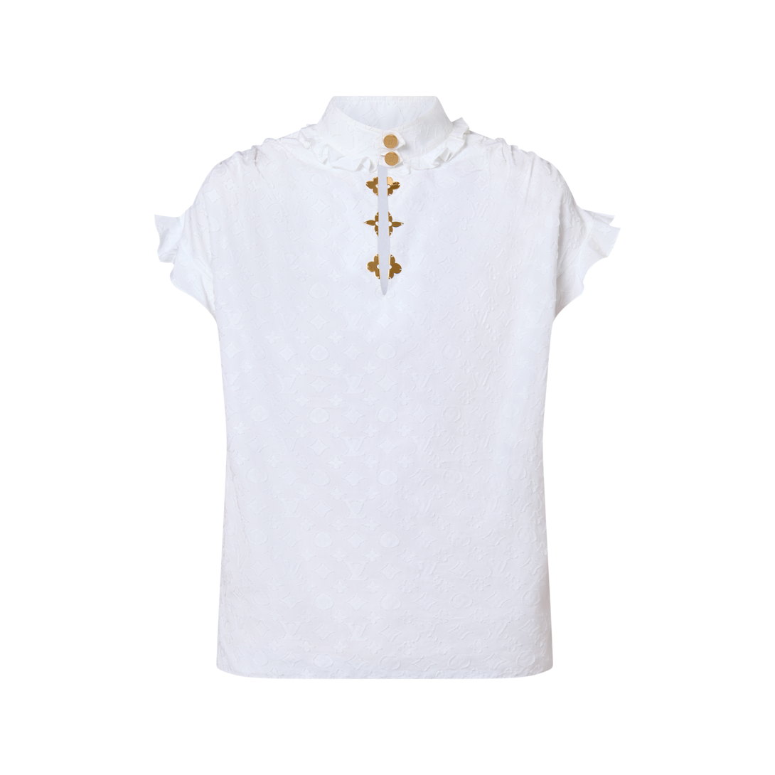 Frill Blouse Luxury - Optic White - Size: 40 for Women - Louis Vuitton