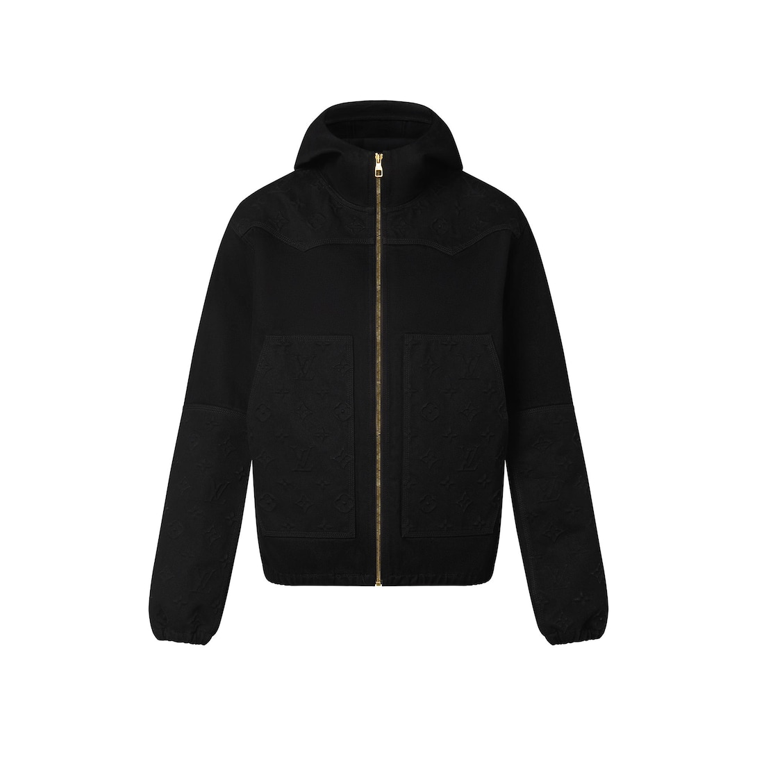 Monogram Detail Hooded Denim Jacket Luxury - Black - Size: 50 for Men - Louis Vuitton