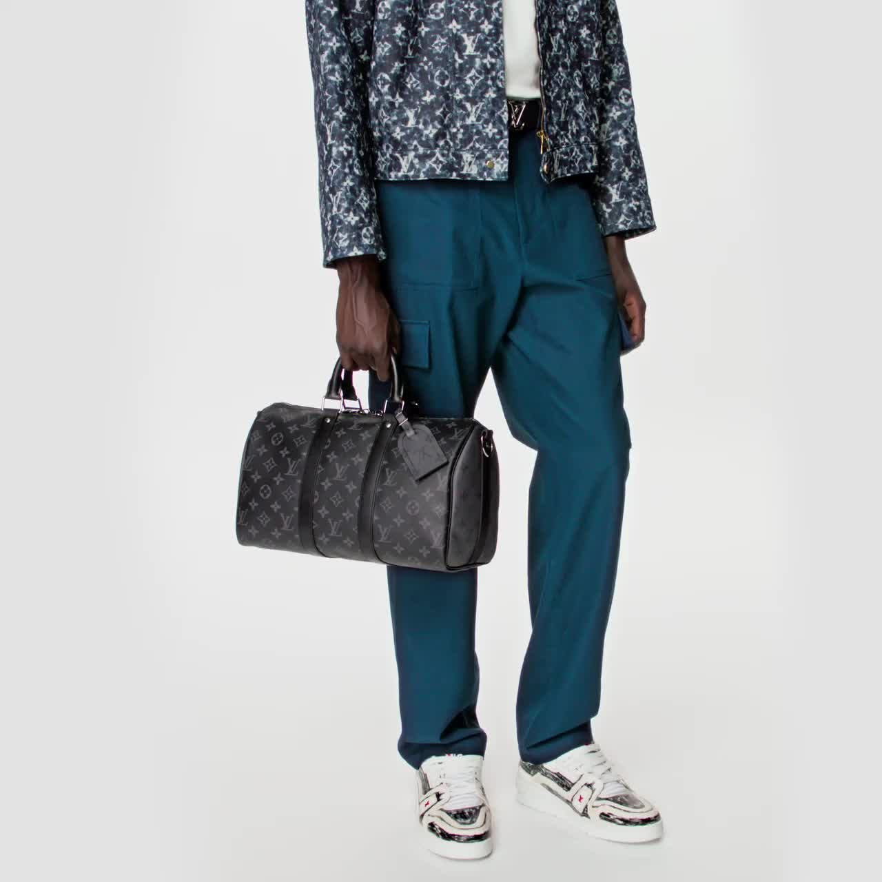 Keepall Bandoulière 35 Bag - Luxury Monogram Eclipse Grey | LOUIS