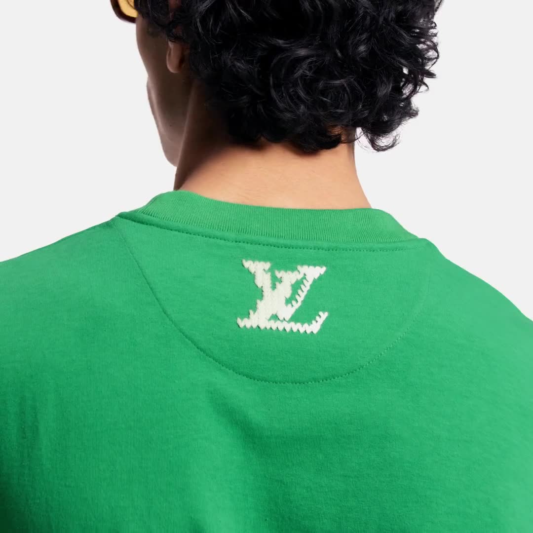 Embroidered Signature Short-Sleeved T-Shirt - Luxury Green | LOUIS