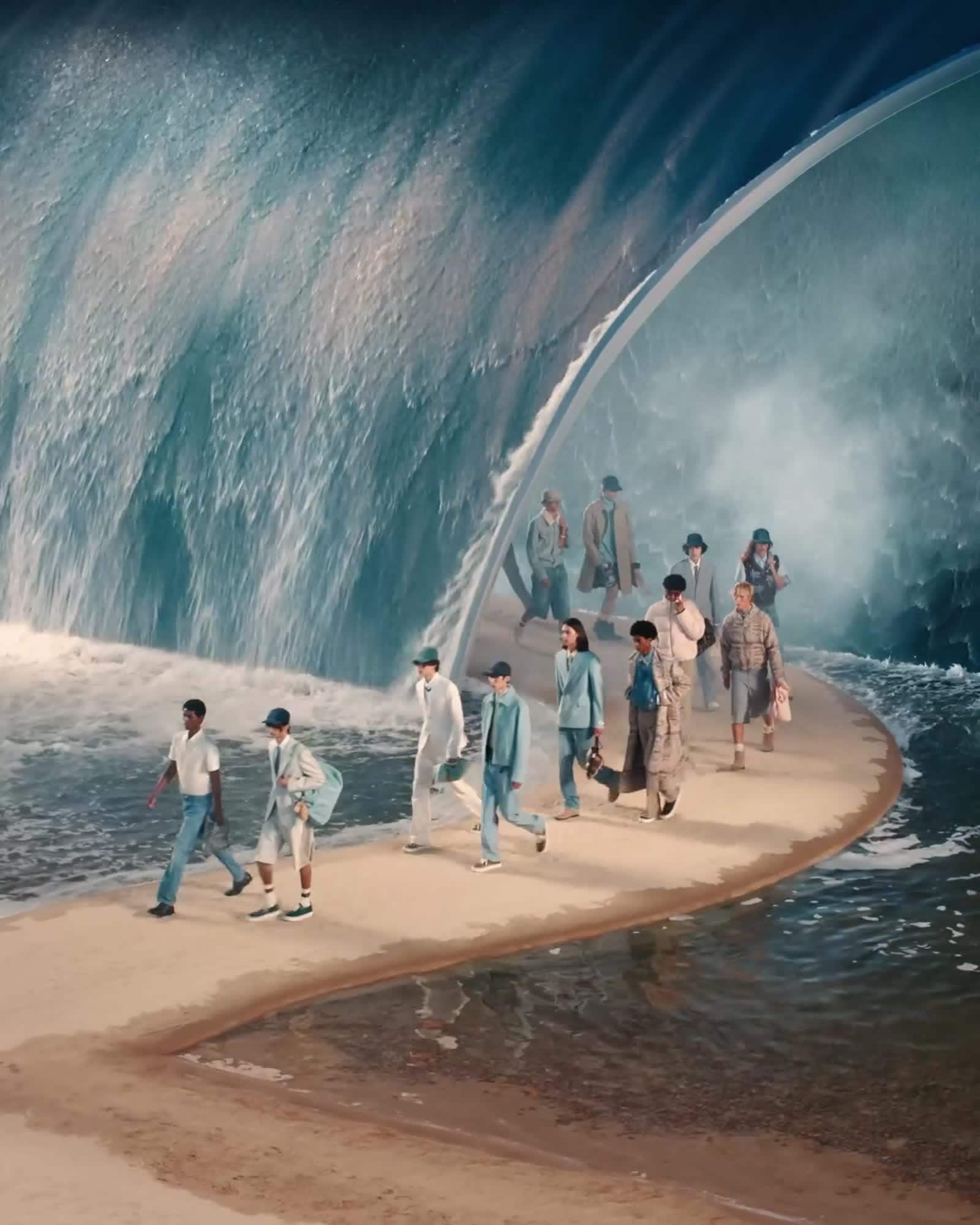 Louis Vuitton Men's Spring Summer 2027 show beneath the great wave